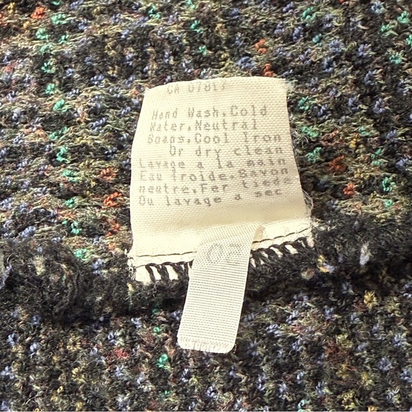 Vintage Mondo di Marco Men's Gray Black Cotton Linen Sweater Size M Italy Cosby - Picture 11 of 12